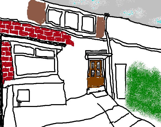 A bad Paint drawing of a house